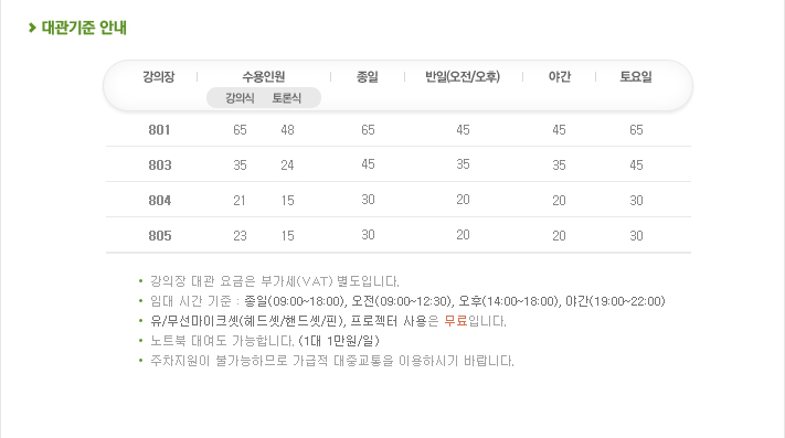 대관기준안내